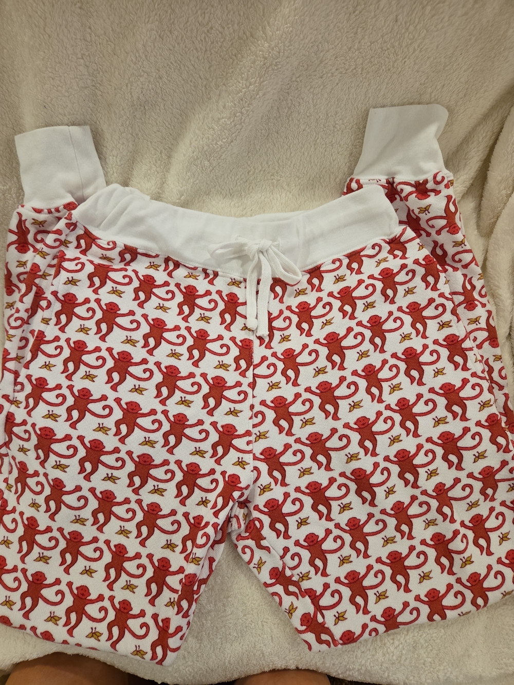 Roller Rabbit Monkey Print Fleece Lounge Pants Joggers XS